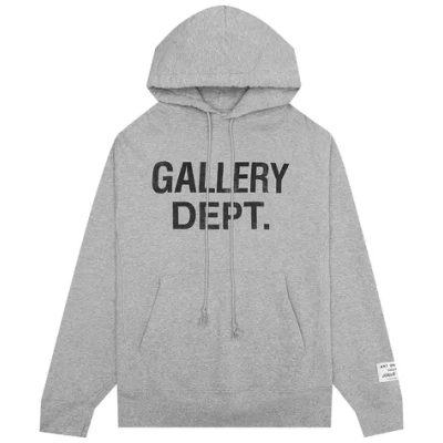 EM Sneakers Gallery Dept. Centered Logo Hoodie Heather Grey/Black 01
