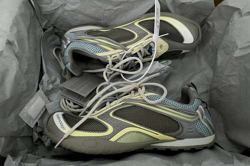 EM Sneakers Balenciaga Radar Gradient Lines Brown Blue Yellow