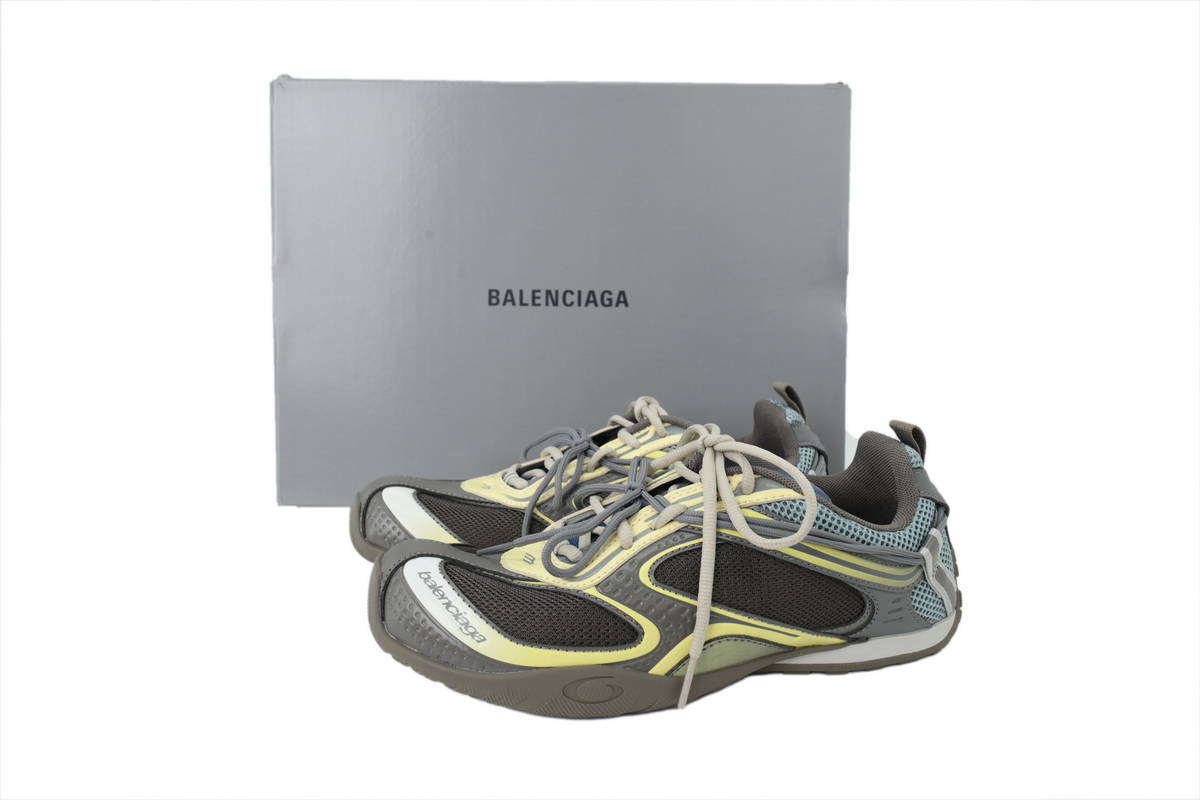 EM Sneakers Balenciaga Radar Gradient Lines Brown Blue Yellow