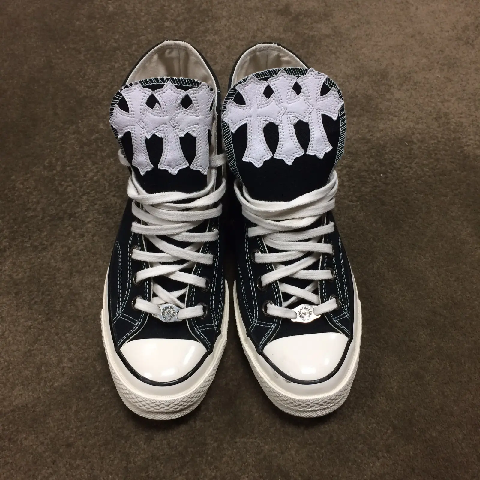 EM Sneakers Chrome Hearts x Converse Collaboration Sneakers (Black & White)