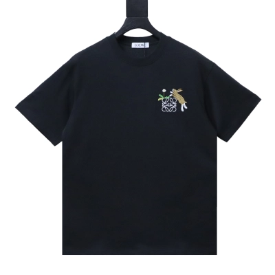 EM Sneakers Loewe Rabbit Embroidery T-Shirt Black 01