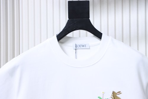 EM Sneakers Loewe Rabbit Embroidery T-Shirt White