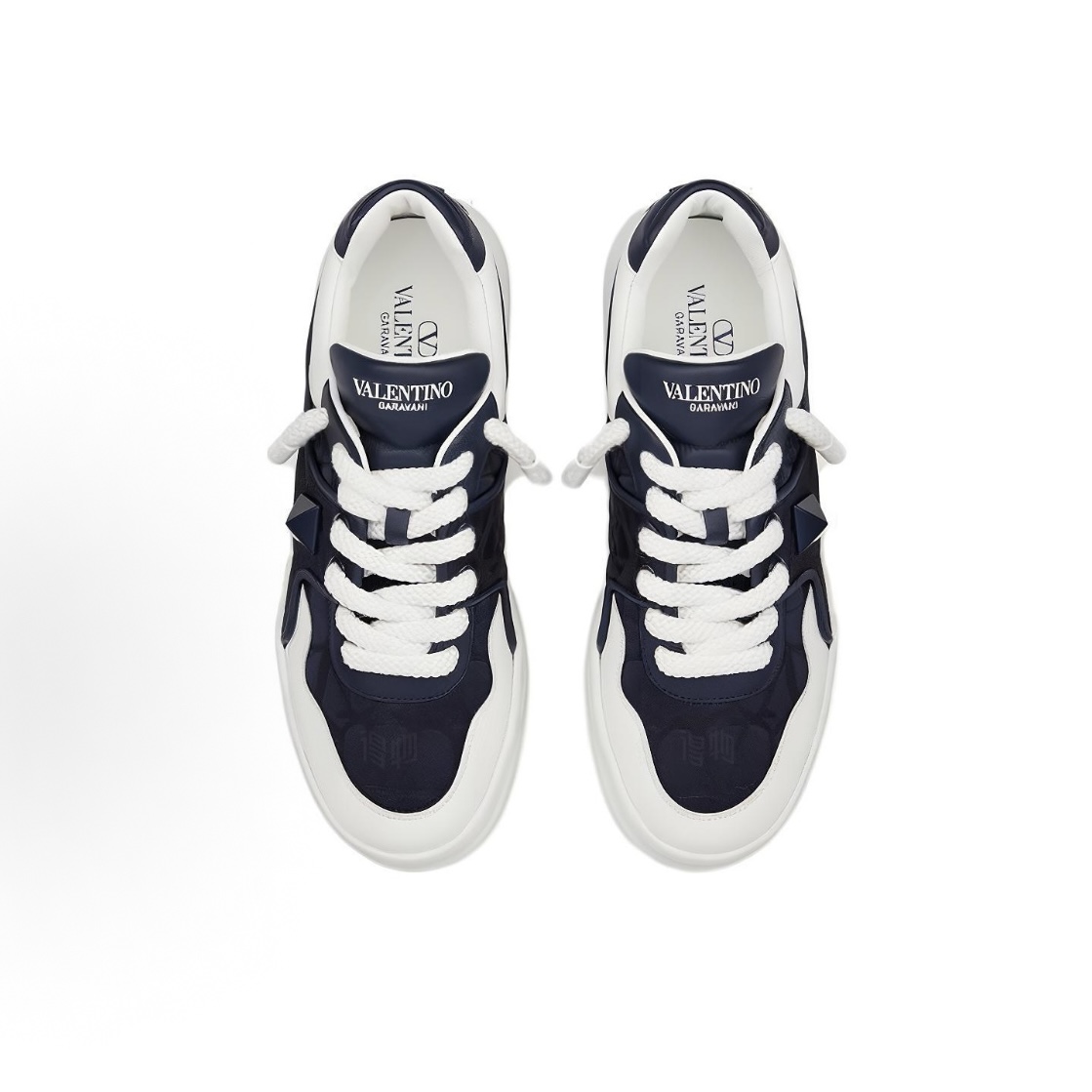 EM Sneakers Valentino Garavani One Stud XL Toile Iconographe Sneakers Black and White