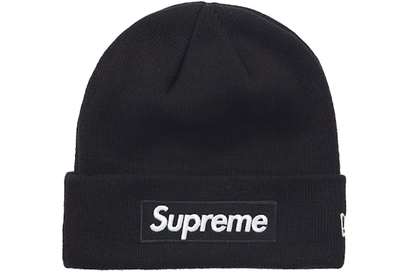 EM Sneakers Supreme New Era Box Logo Beanie (FW21) Black