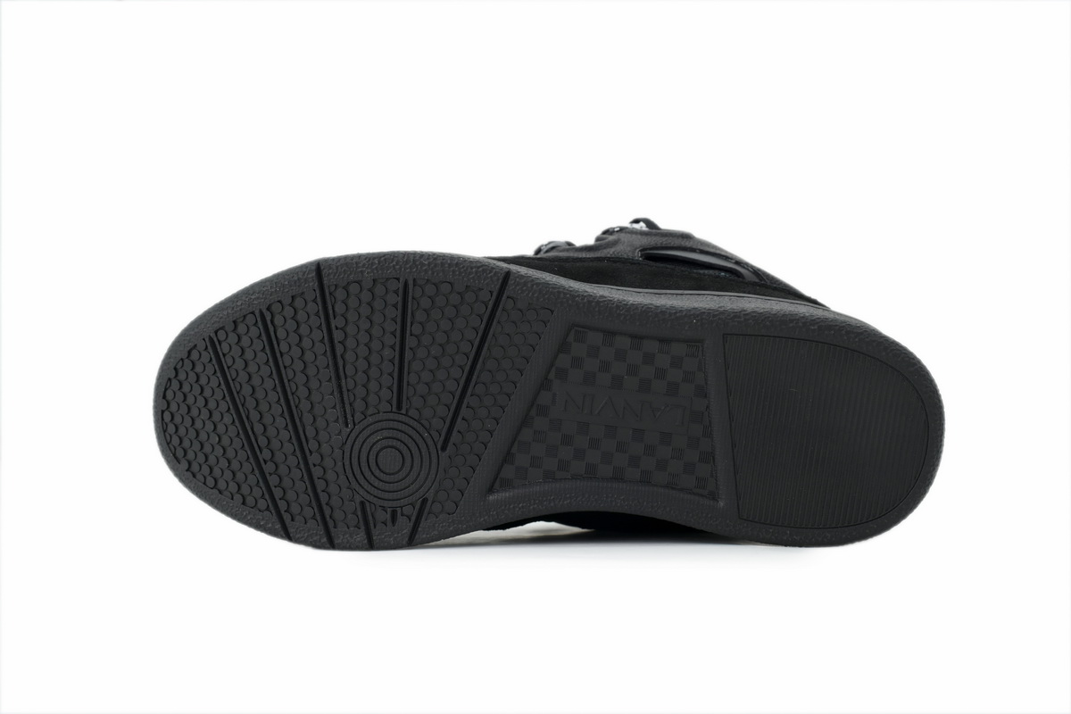 EM Sneakers Lanvin Leather Curb Black Ribbon