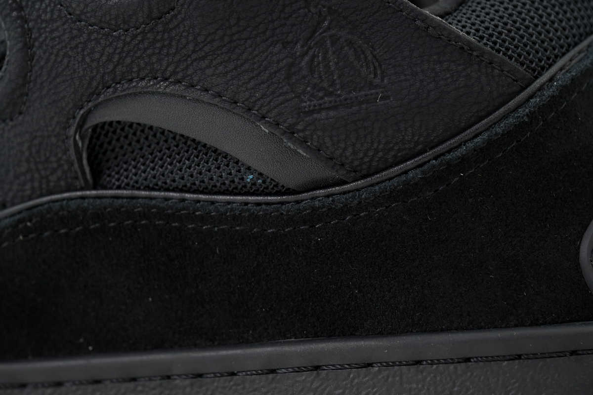 EM Sneakers Lanvin Leather Curb Black Ribbon
