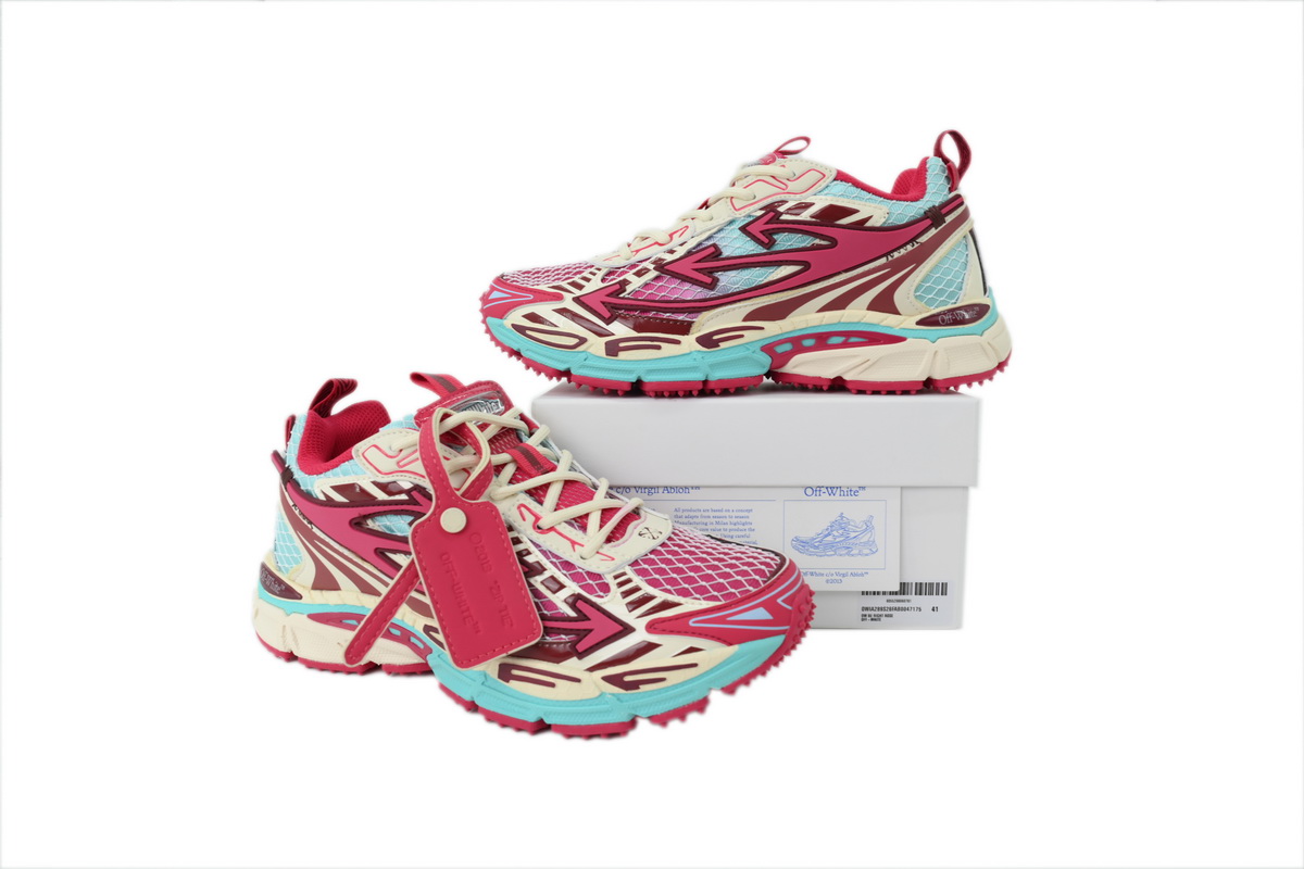 EM Sneakers OFF-WHITE Be Right Back Powder Blue Coral Red