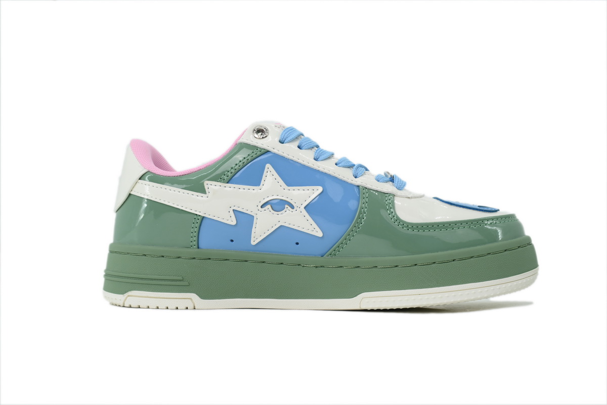 EM Sneakers A Bathing Ape Bape Beige Green