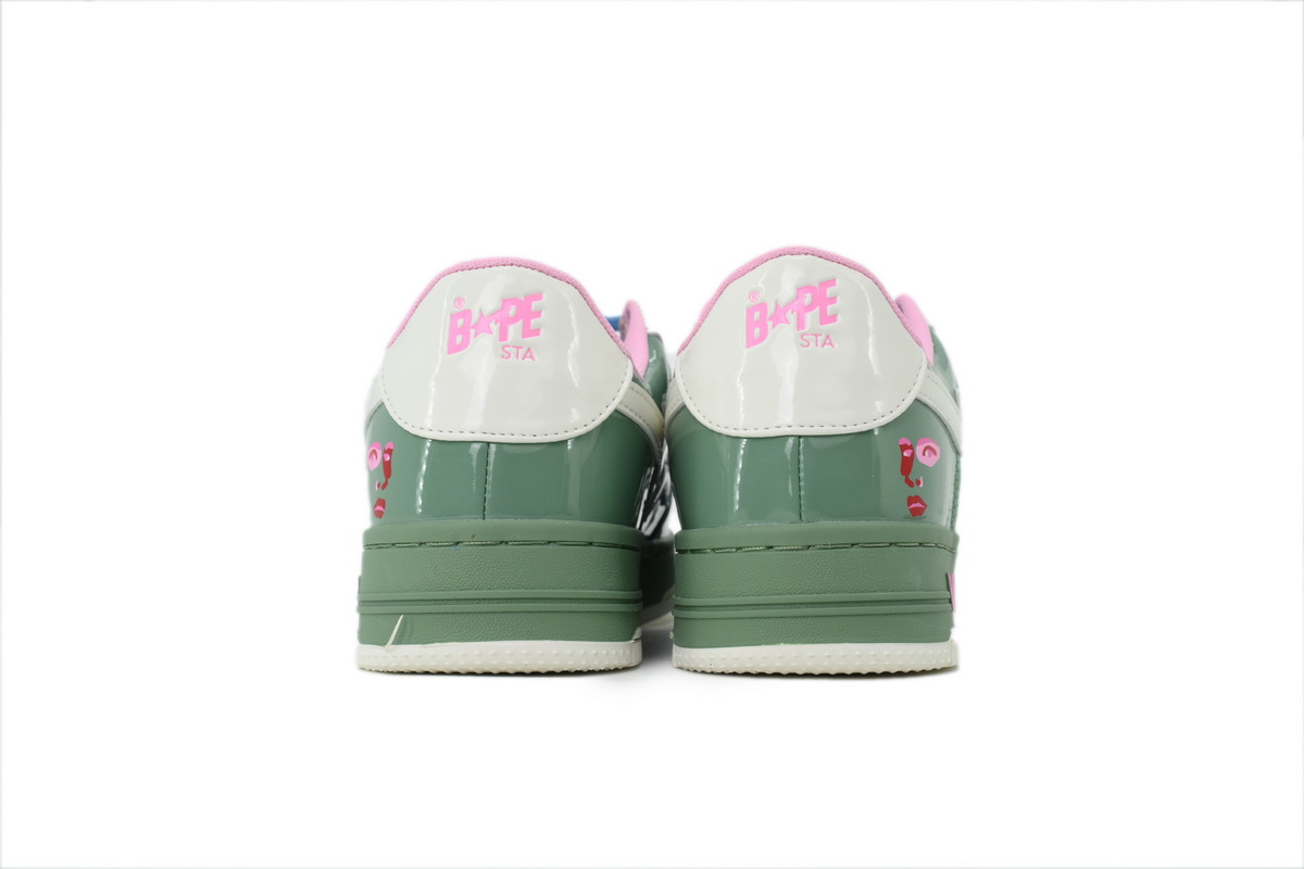 EM Sneakers A Bathing Ape Bape Beige Green