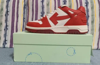 EM Sneakers OFF-WHITE Out Of Office Red and White review Aoo Qpp