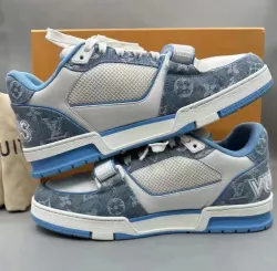 EM Sneakers Louis Vuitton Trainer Blue Cloth Surface review Bety Cilly