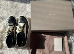 EMSneakers Rick Owens EDFU Vintage Sneaks Leather Black Milk White review D B