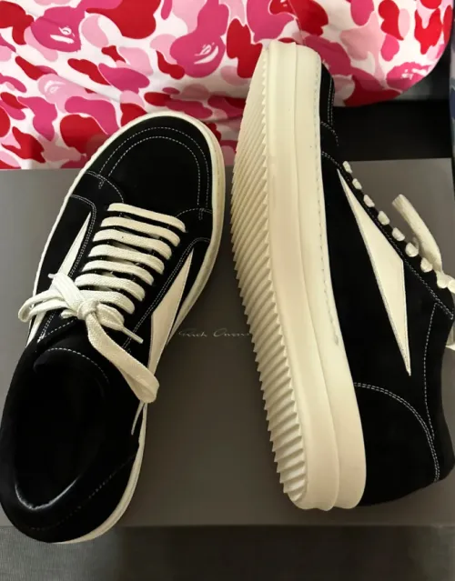 EMSneakers Rick Owens Strobe Vintage Low Black Suede review 