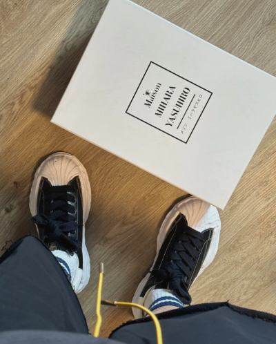 EM Sneakers Mihara Yasuhiro Blakey OG Sole Leather Low Black NO.701 review F L