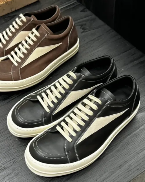 EMSneakers Rick Owens EDFU Vintage Sneaks Leather Black Milk White review 