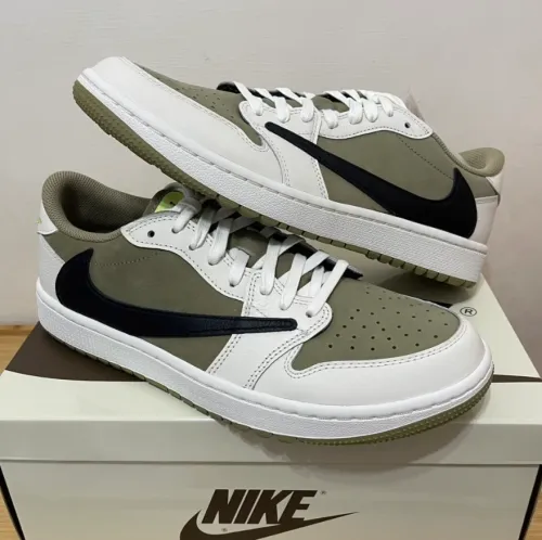 EM Sneakers Jordan 1 Low Golf × Travis Scott Neutral Olive review 
