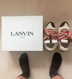 EM Sneakers Lanvin Leather Curb White Ivory review lkuhj