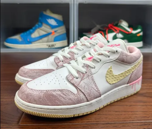 EM Sneakers Jordan 1 Low SE GS Paint Drip review 