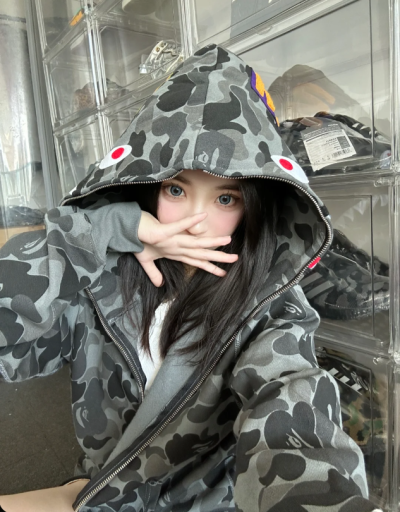 EM Sneakers BAPE Color Camo Shark Full Zip Hoodie Black review ladu