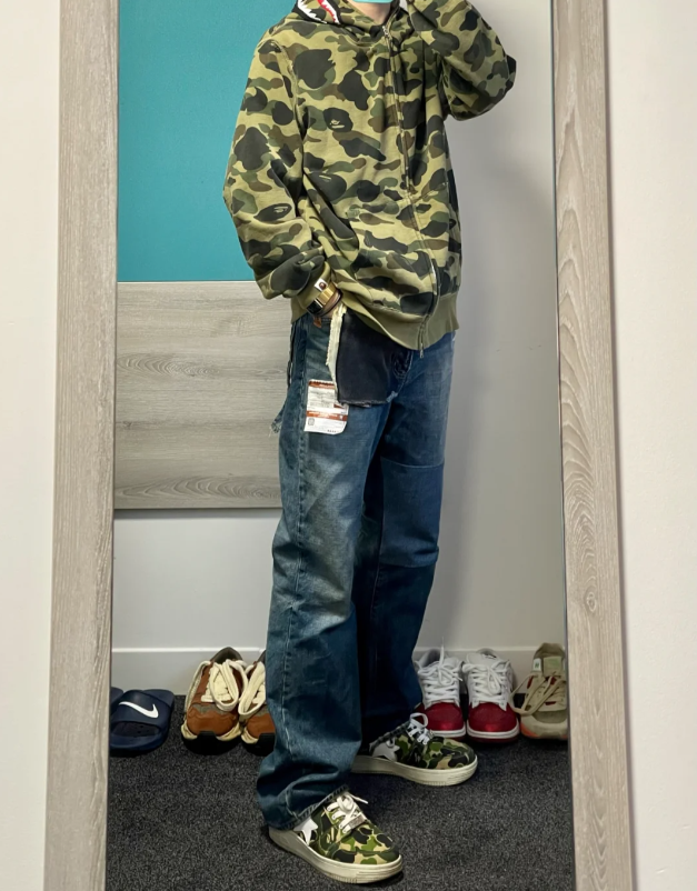 EMSneakers BAPE Color Camo Shark Full Zip Hoodie Green review 0