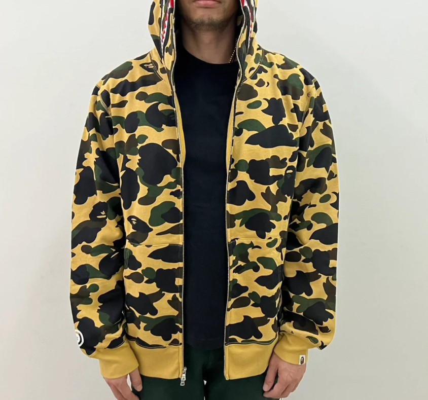 EM Sneakers BAPE 1st Camo Shark Full Zip Hoodie Yellow review 0