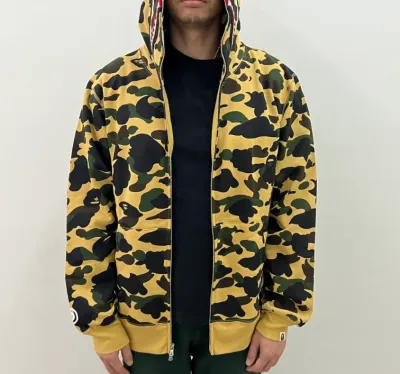 EM Sneakers BAPE 1st Camo Shark Full Zip Hoodie Yellow review jhsk