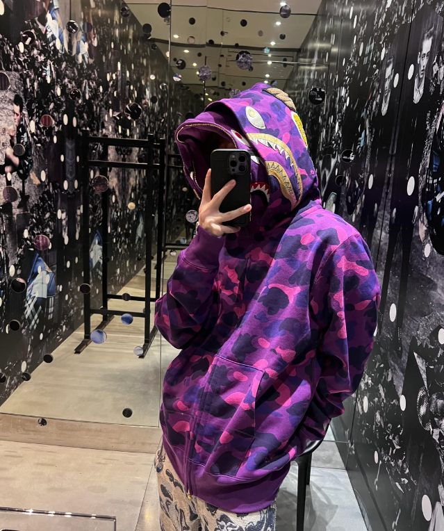 EMSneakers BAPE Color Camo Shark Full Zip Hoodie Purple review 0