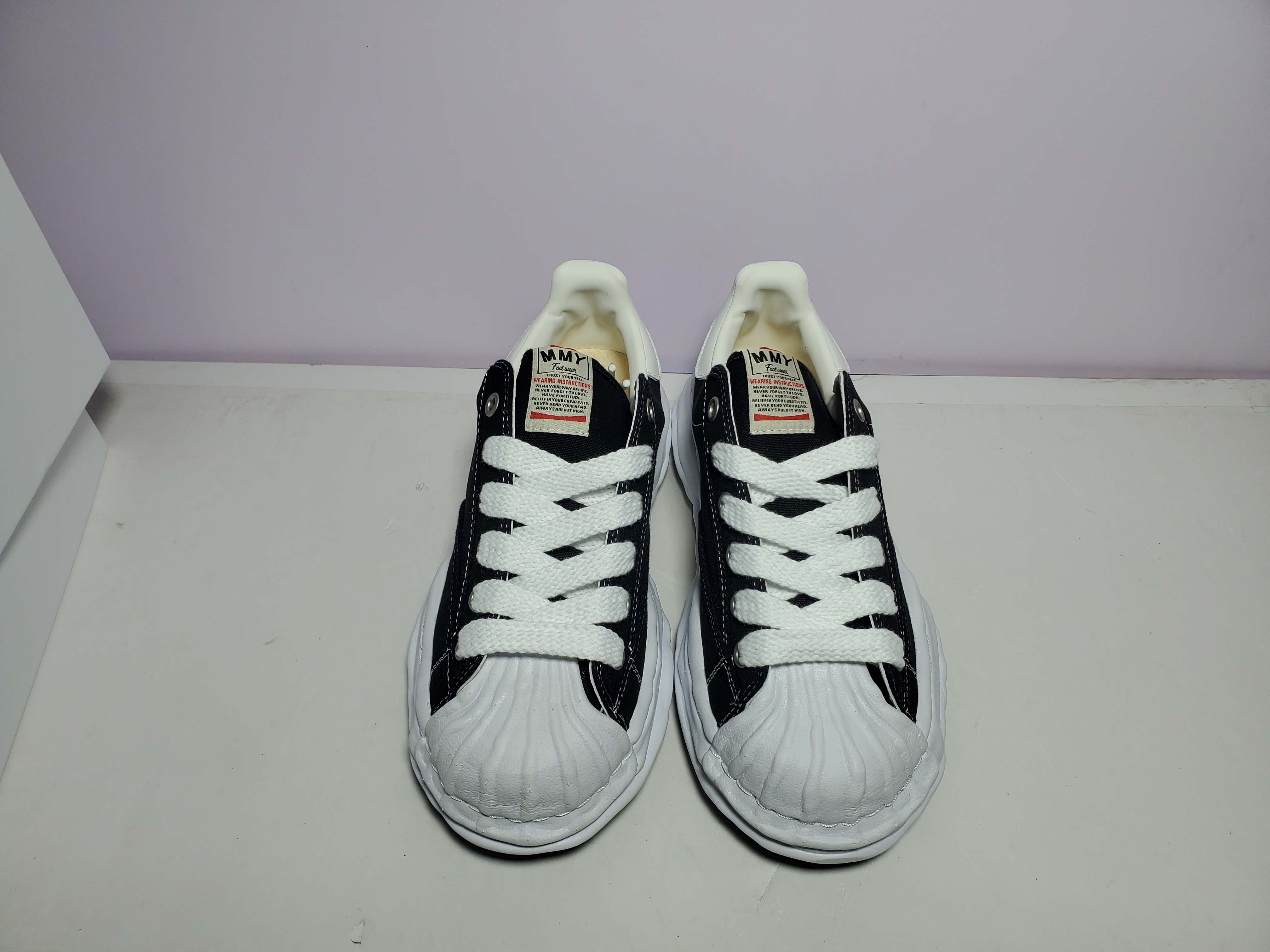 EM Sneakers Mihara Yasuhiro Blakey OG Sole Canvas Low Black No Logo NO.703 review 1