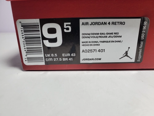 EM Sneakers Jordan 4 Retro Levi's Denim (Tag with Levi's Logo) reviewed by