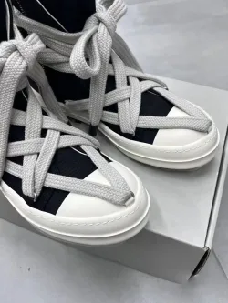 EM Sneakers Rick Owens DRKSHDW Hexa High Black Pearl Milk Fat Lace review ljweo
