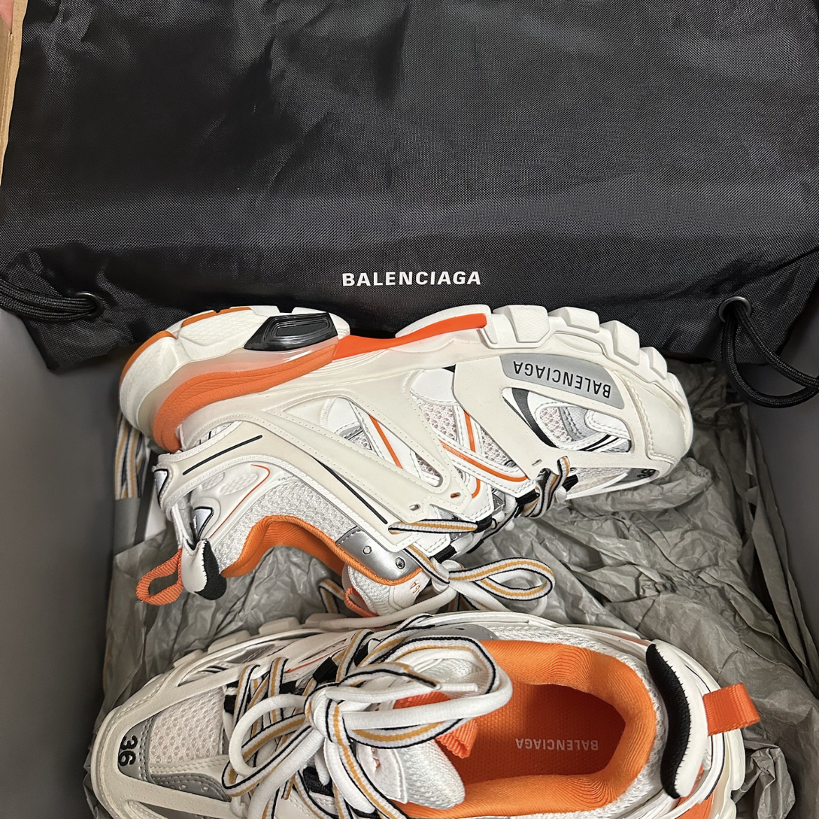 EM Sneakers Balenciaga Track Sneaker White Orange(Without LED) review 0
