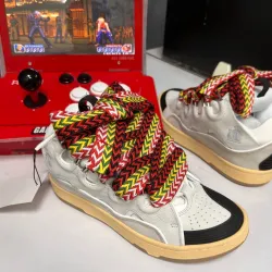 EM Sneakers Lanvin Leather Curb White Ivory review Rad David