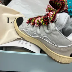 EM Sneakers Lanvin Leather Curb White Ivory review Justin Staley