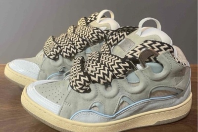 EM Sneakers Lanvin Leather Curb Blue review joshua gant