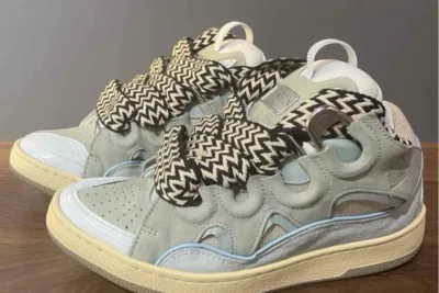 EM Sneakers Lanvin Leather Curb Blue review joshua gant