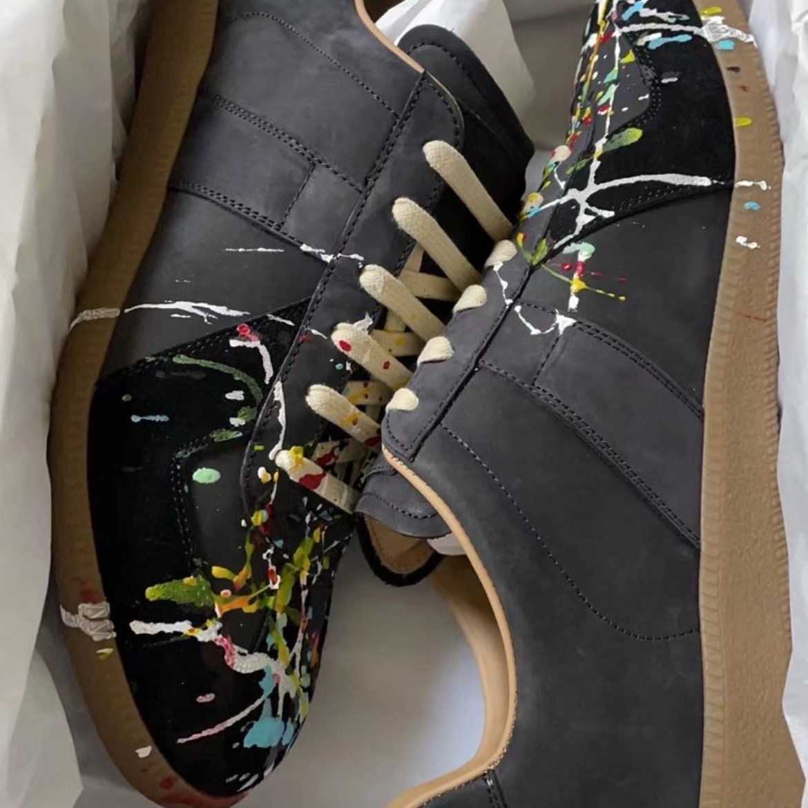 EM Sneakers Maison Margiela Black Paint Replica Sneakers review 0