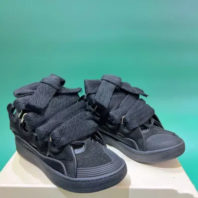EM Sneakers Lanvin Leather Curb Black Black review Amiyah Nicole