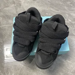 EM Sneakers Lanvin Leather Curb Black Black review Corry Washington