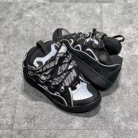 EM Sneakers Lanvin Leather Curb Black Grey review 0