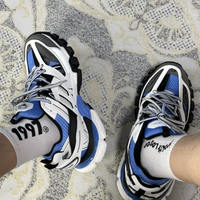 EM Sneakers  Balenciaga Track Sneaker Black Grey White Blue (Without LED) review Conyea Dumaka