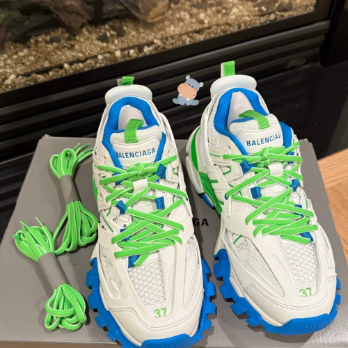 EM Sneakers  Balenciaga Track Sneaker Green White and Blue (Without LED) review 