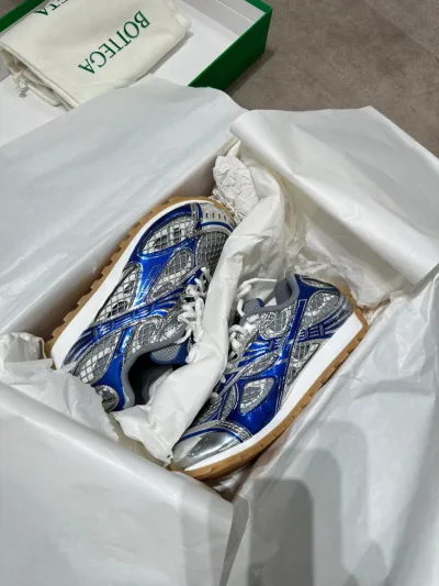EM Sneakers Bottega Veneta Orbit Blue review Amaya williams