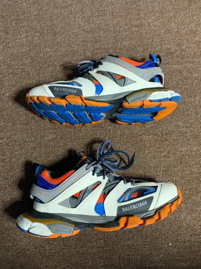 EM Sneakers Balenciaga Track Blue Orange(Without LED) review Reider Plaza
