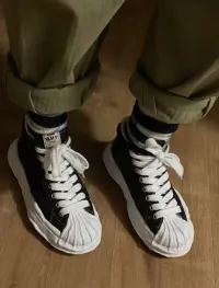 EM Sneakers Mihara Yasuhiro Blakey OG Sole Canvas Low Black No Logo NO.703 review 0