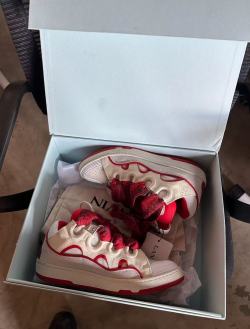 EM Sneakers Lanvin Leather Curb White Red review dana aparicio