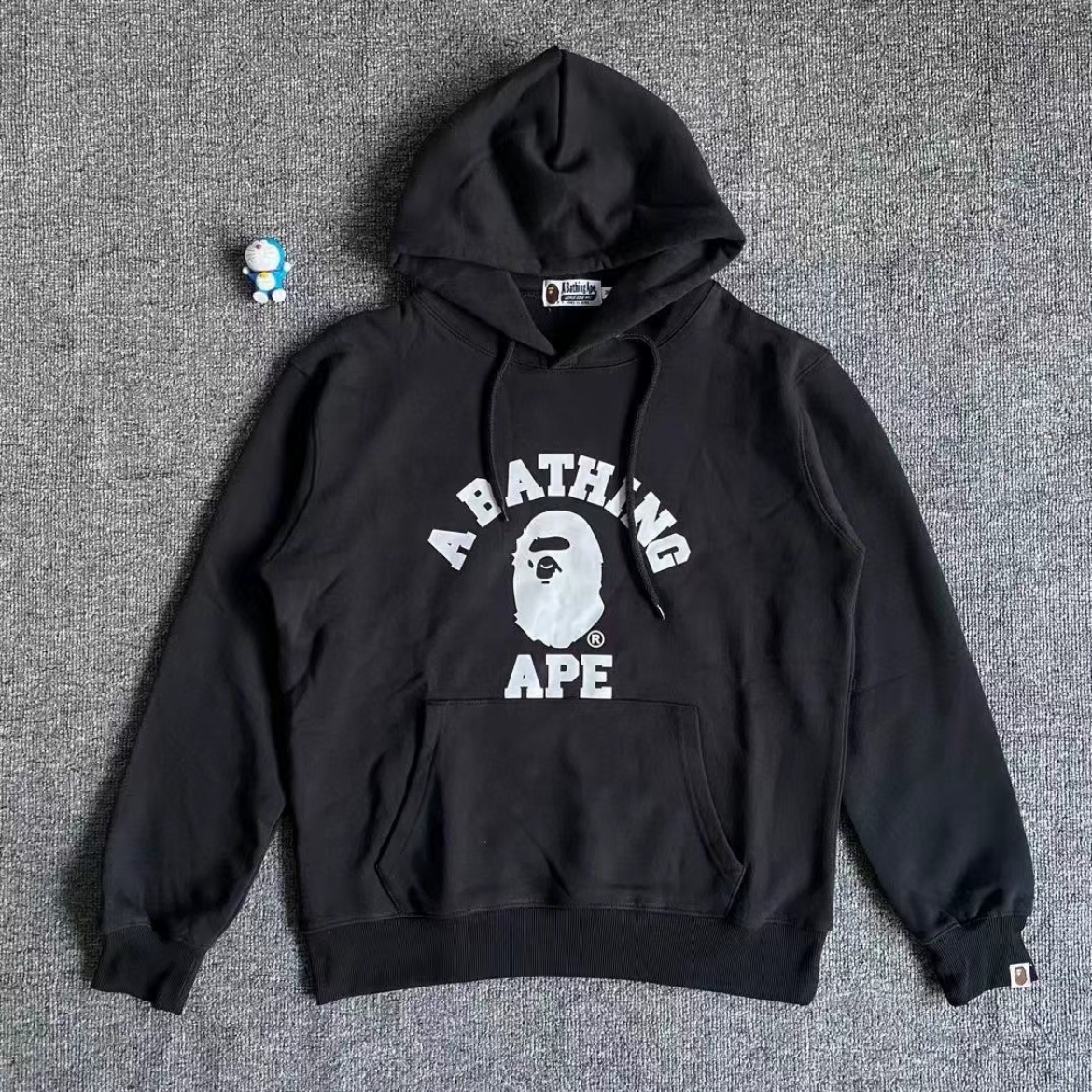 EM Sneakers BAPE College Overdye Pullover Hoodie White & Gray & Black review 0