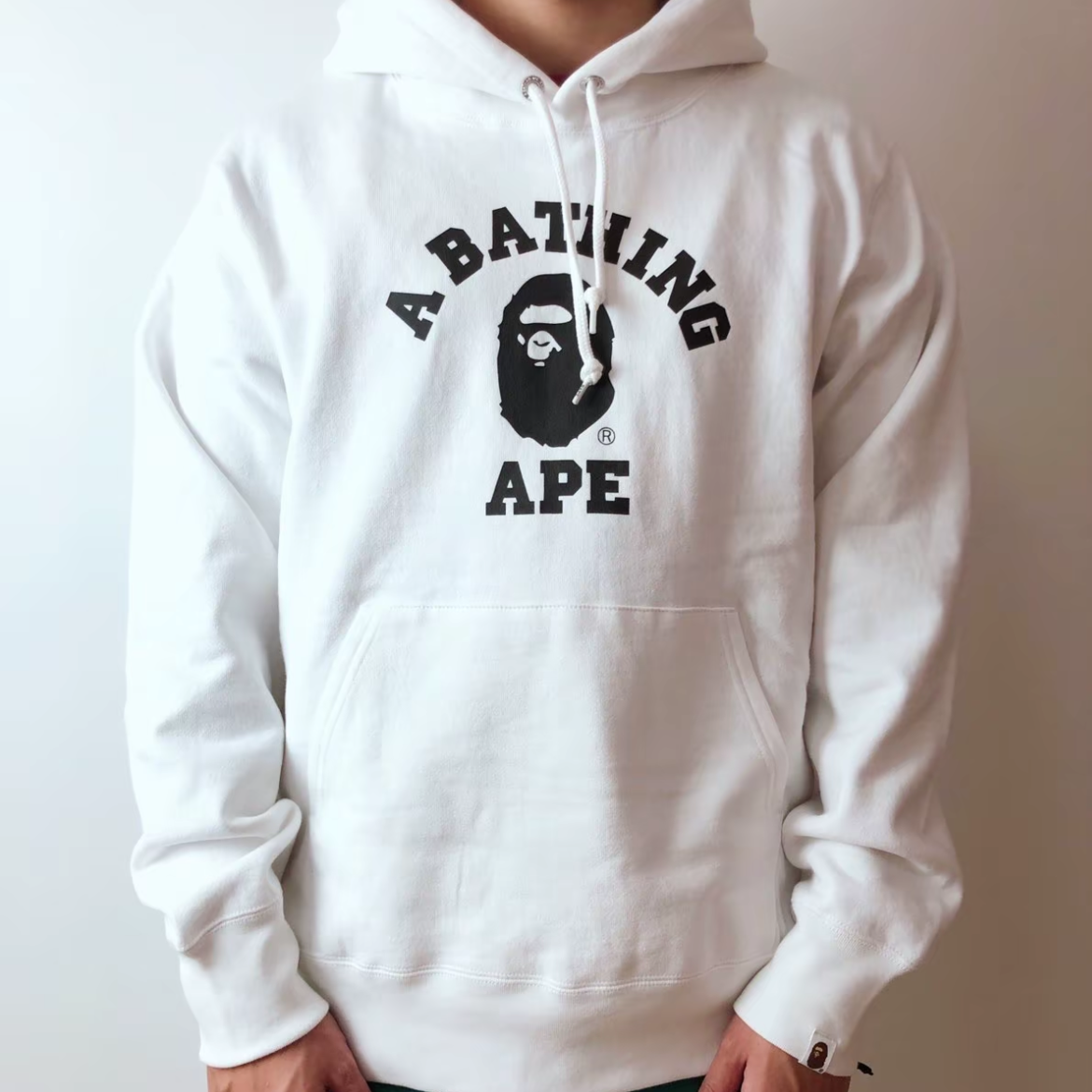 EM Sneakers BAPE College Overdye Pullover Hoodie White & Gray & Black review 0