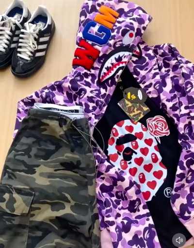 EM Sneakers BAPE Color Camo Shark Full Zip Hoodie Light Purple review Igor Verbitskii