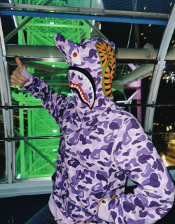 EM Sneakers BAPE Color Camo Shark Full Zip Hoodie Light Purple review Abiola Ojoawo