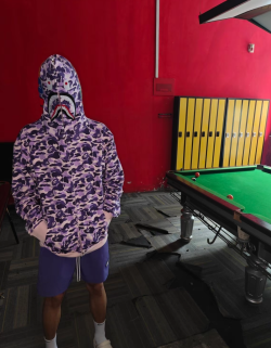 EM Sneakers BAPE Color Camo Shark Full Zip Hoodie Light Purple review Angel Meza